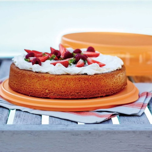 Expression cake server Tupperware new in cheerful color