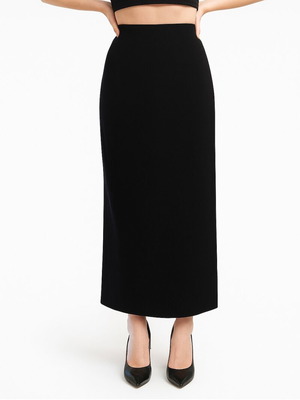 Y2K Vintage Black Maxi Skirt with Back Slit Like New