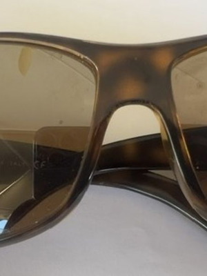 Ray Ban Oversize Wrap-Around Sunglasses Like New, Beige Brown