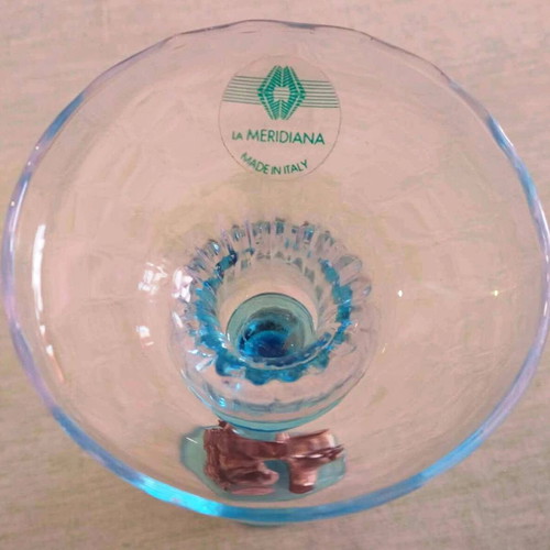 Ιταλικό Κηροπήγιο La Meridiana Art Glass με Επικάλυψη Ασημιού 925