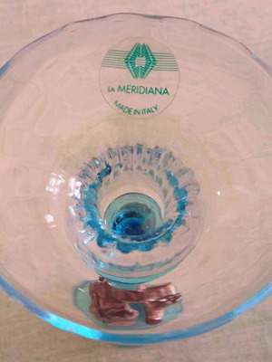 Ιταλικό Κηροπήγιο La Meridiana Art Glass με Επικάλυψη Ασημιού 925