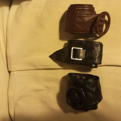 Women's faux leather belts with beautiful buckles like new, set of 3
