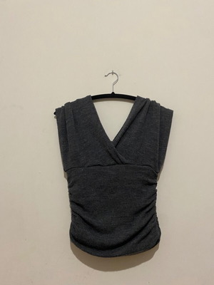 Top 2 in 1 used, wool, grey, size S-M
