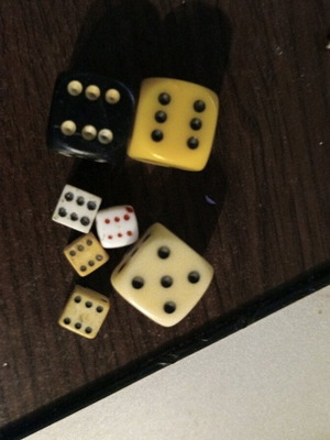 Dice like new, set with various sizes and colors