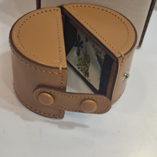 Cylindrical leather vintage travel case by Giorgio Pizzitutti new