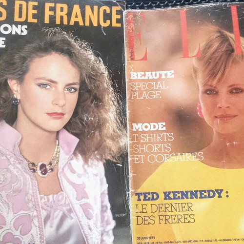 Vintage Elle and Jours de France magazines from 1979