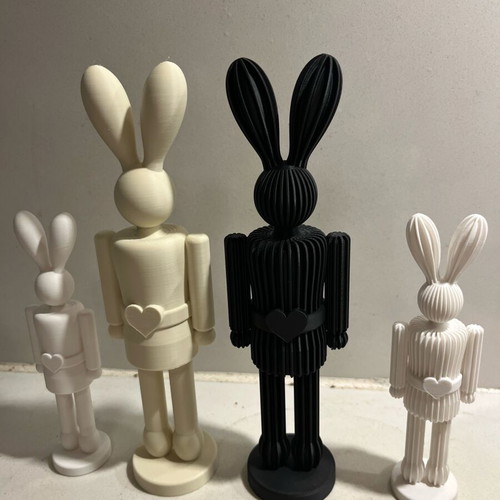 3D Printed Bunny Figurines New With Minimal Design