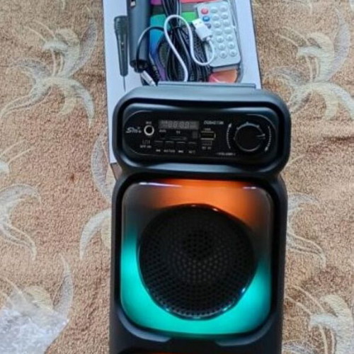 Portable Bluetooth Party Speaker with Wireless Microphone and FM Radio