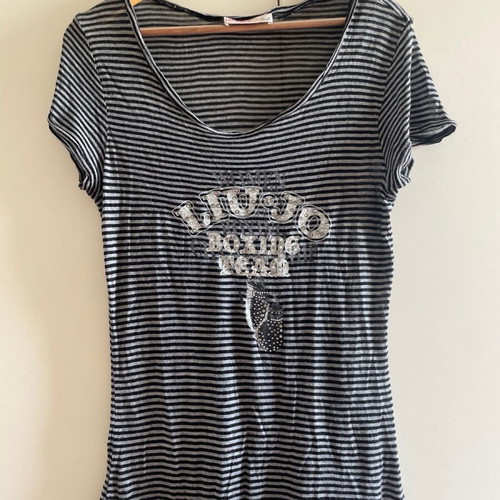 Liu Jo striped T-shirt with decorative details Large