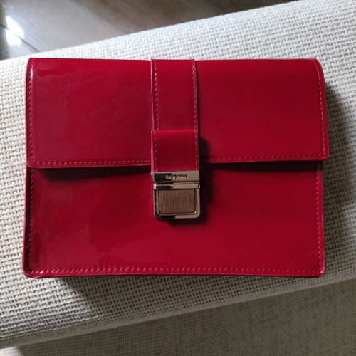 Miu Miu clutch red new with gold detailing