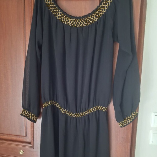 Caftan dress black, one size medium to extra large, like new