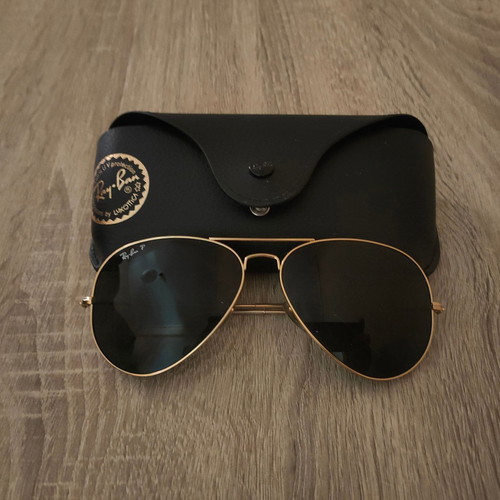 RayBan Aviator Large Metal RB3025 001 62 polarized sunglasses, green lenses