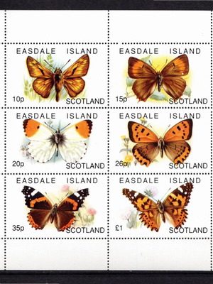 SCOTLAND Easdale Island 1996 πεταλούδες Φεγιέ κομπλε σετ ασφράγιστο λουξ καινούργιο