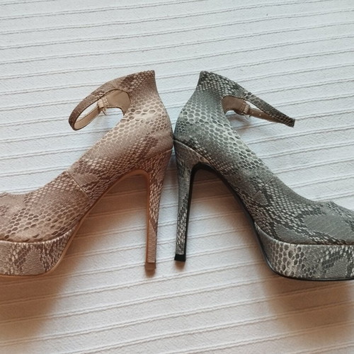 Peep-Toe Heels Jenny Fairy with Snake Print and Platform Size 37 New