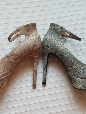 Peep-Toe Heels Jenny Fairy with Snake Print and Platform Size 37 New