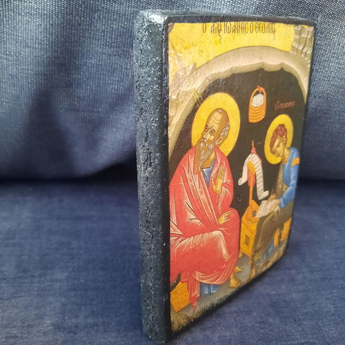 Wooden icon of Saint John the Theologian and Saint Prochorus like new