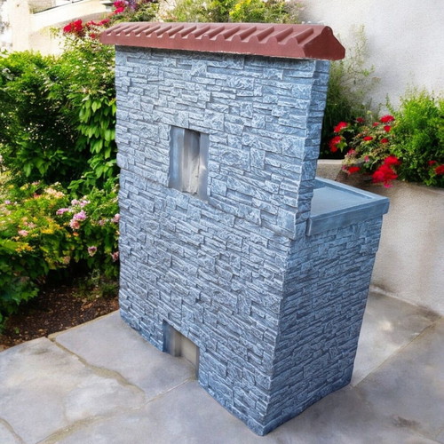 Maria Garden Fountain in Gray and White Concrete, New