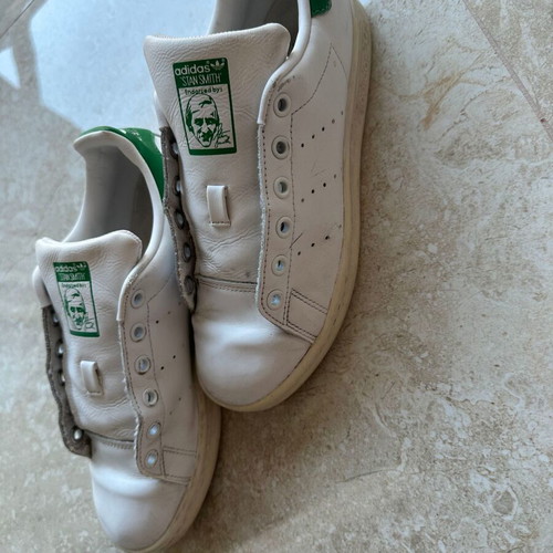 Adidas Stan Smith women's sneakers used, white and green, EU 37 1/3