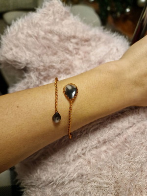 Bracelet with liquid glass new handmade