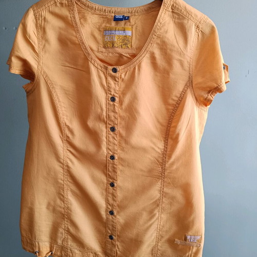 Shirt type blouse used, yellow, size S/M