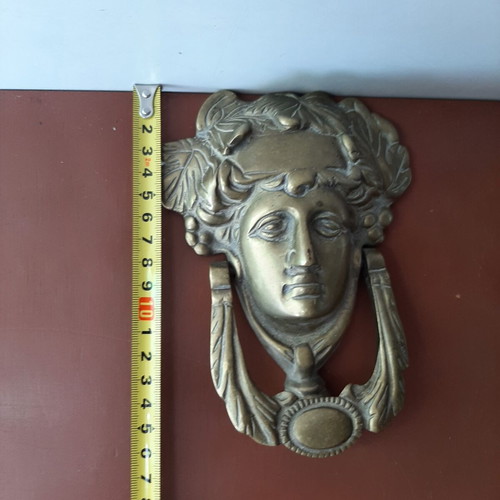 Bronze door knocker with Dionysus design, like new