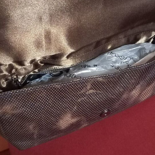 Clutch bag like new with blue and silver sequins