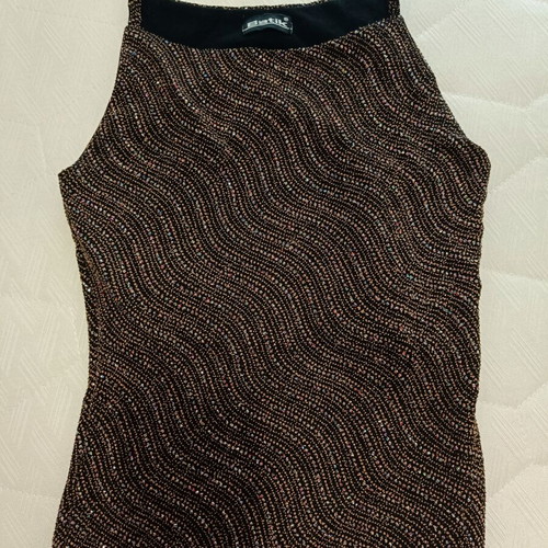Top with rhinestones size small like new, black and gold