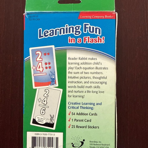 Math flash cards for children used, in English