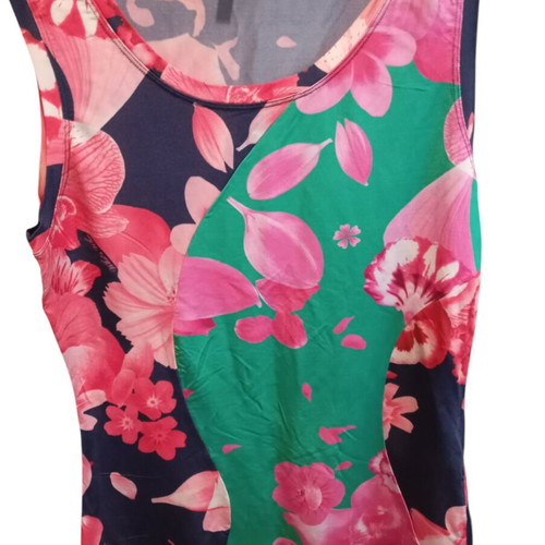 WHO*S WHO women's blouse like new, multicolor, satin viscose