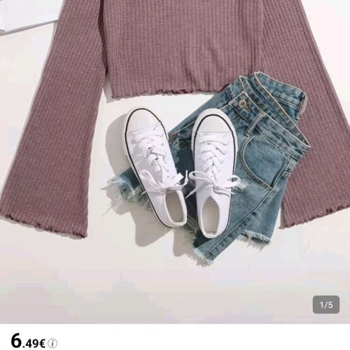 Pink long sleeve Shein crop top used, size XS