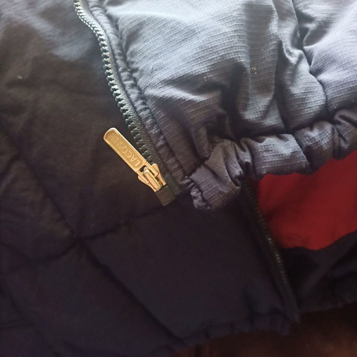 Lacoste down jacket used, size S, blue with hood