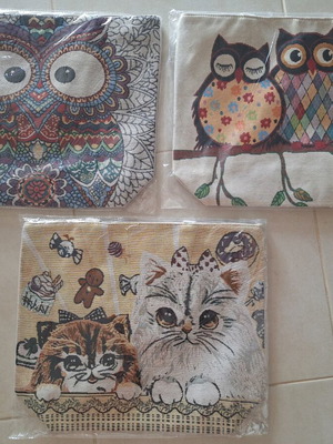 Shoulder bags new, pack of 3 with embroidered colorful designs