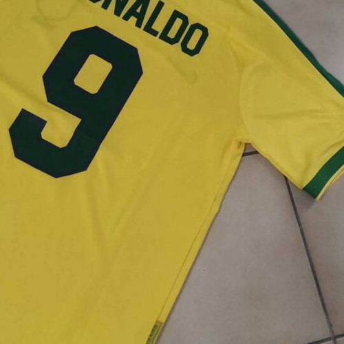 Brazil National Team 1998 World Cup Home Jersey with Ronaldo 9, Nike