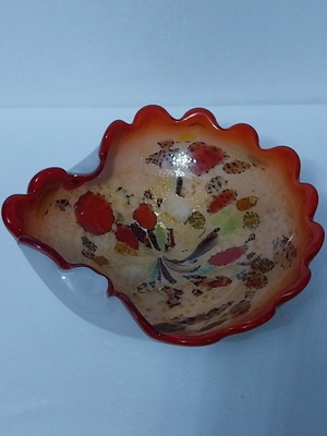 Murano Tutti Frutti Art Glass Bowl Vintage 1950-60s