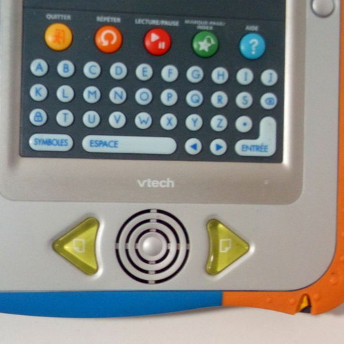 VTech Storio portable console used with Rufus game