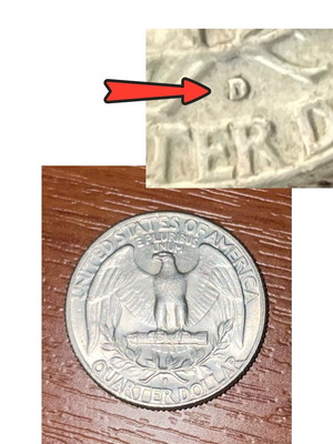 Σπάνιο Ασημένιο Νομισμα Quarter Dollar 1964 με σήμα D σαν καινούργιο