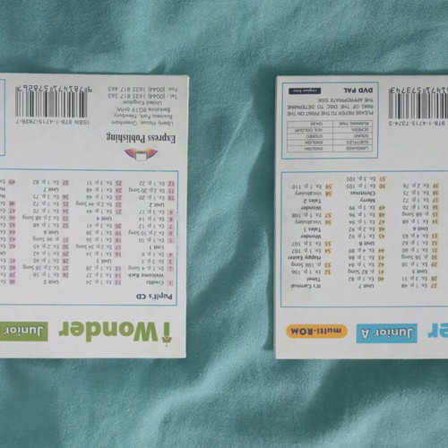 I Wonder English Learning DVD - CD set like new, junior A and junior B, 4 pcs