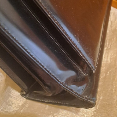 Vintage Aslanis Black Leather Briefcase Marcoderm used