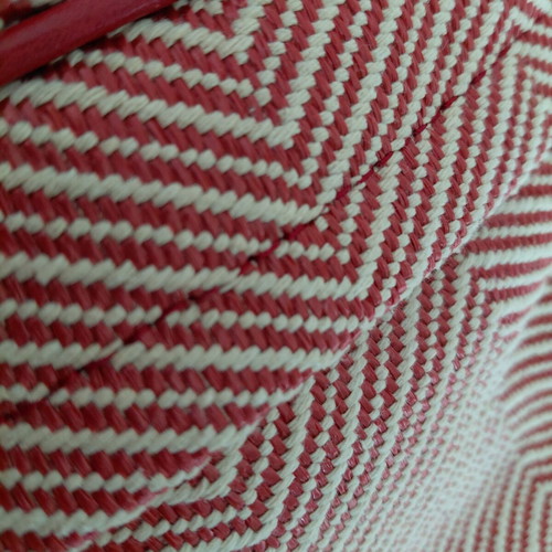 Stradivarius crossbody bag like new, red and ecru cotton
