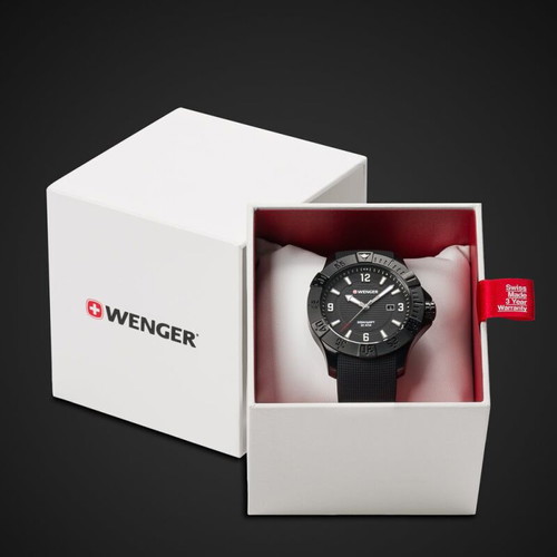 Wenger Seaforce 01.0641.134 43mm Ανδρικό Ρολόι Καινούργιο Μαύρο