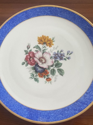 Scherzer Bavaria Vintage Large Porcelain Plate 28cm Cobalt Blue & Gold