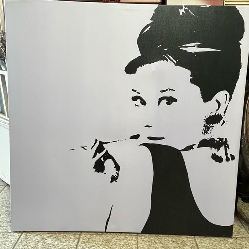 Woman painting used, Audrey Hepburn artwork 90x90