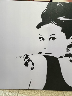 Κάδρο γυναίκας μεταχειρισμένο, πίνακας Audrey Hepburn 90x90