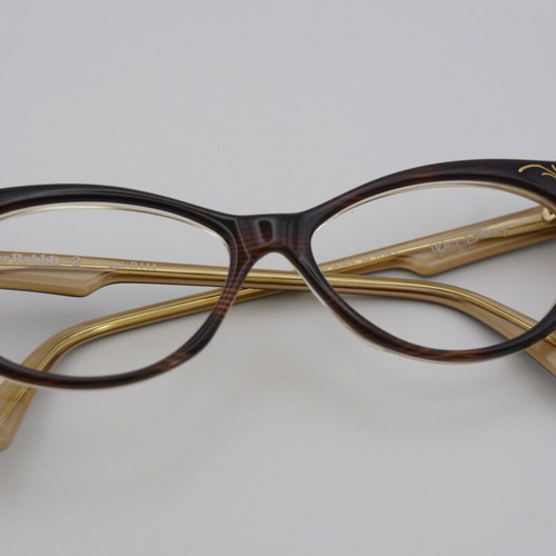 Jessica Roger Rabbit 2 Vintage Eyeglasses Brown Hand Crafted in Italy, new