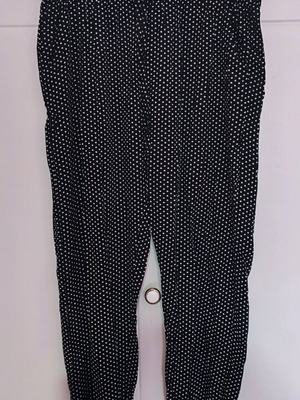 Women's summer polka dot pants like new, size S/M, black-white