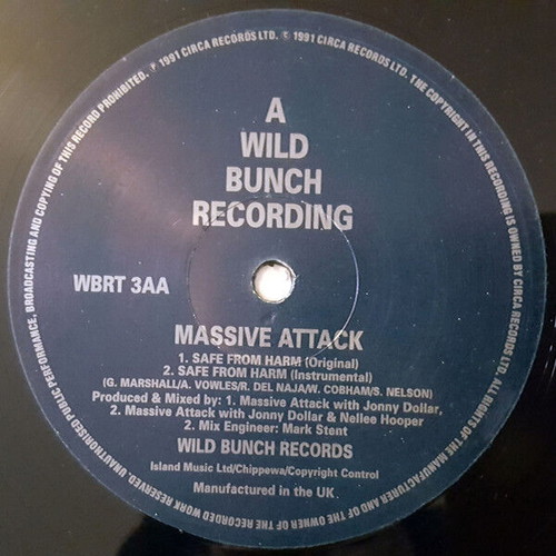 Massive Attack Safe From Harm vinyl record used, electronic