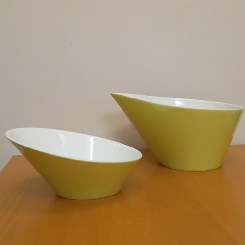 Illum porcelain bowl set of 2, new, green