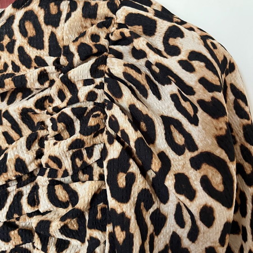 H&M Leopard Dress Draped New, Excellent Fit, XS