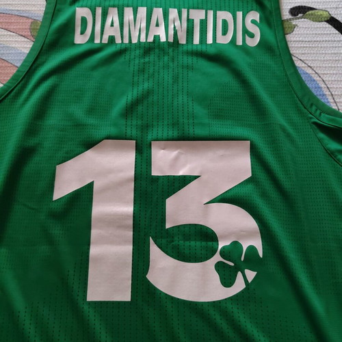 Panathinaikos Basketball Jersey 2011-12 Dimitris Diamantidis #13 Adidas Authentic 3XL