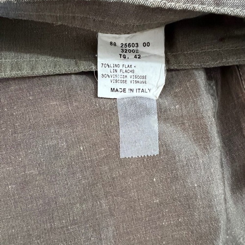 Cerruti linen skirt, brown/olive, size M 38 10
